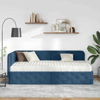 Estructura de cama en esquina Azul 100 x 200 cm tela