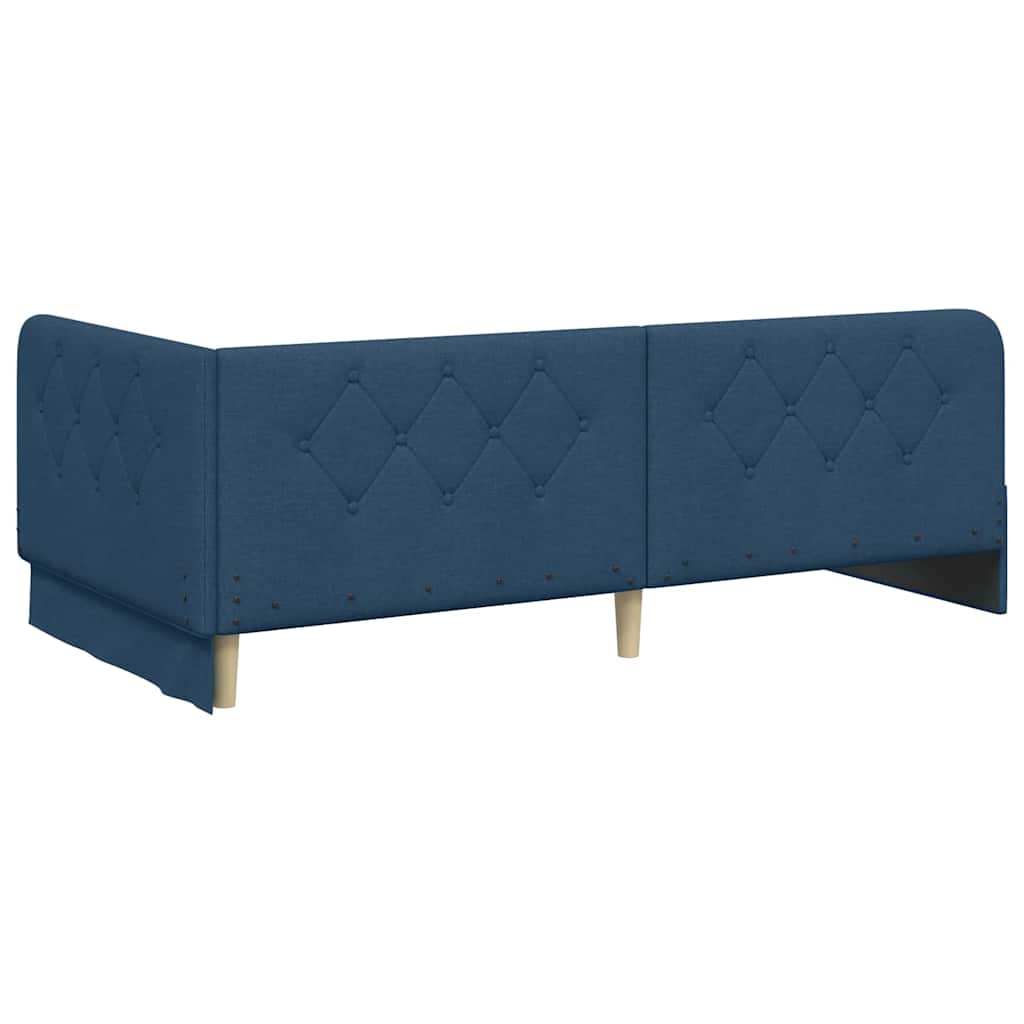 Estructura de cama en esquina Azul 100 x 200 cm tela