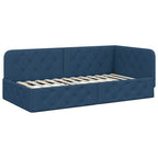 Estructura de cama en esquina Azul 100 x 200 cm tela