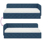 Estructura de cama en esquina Azul 100 x 200 cm tela
