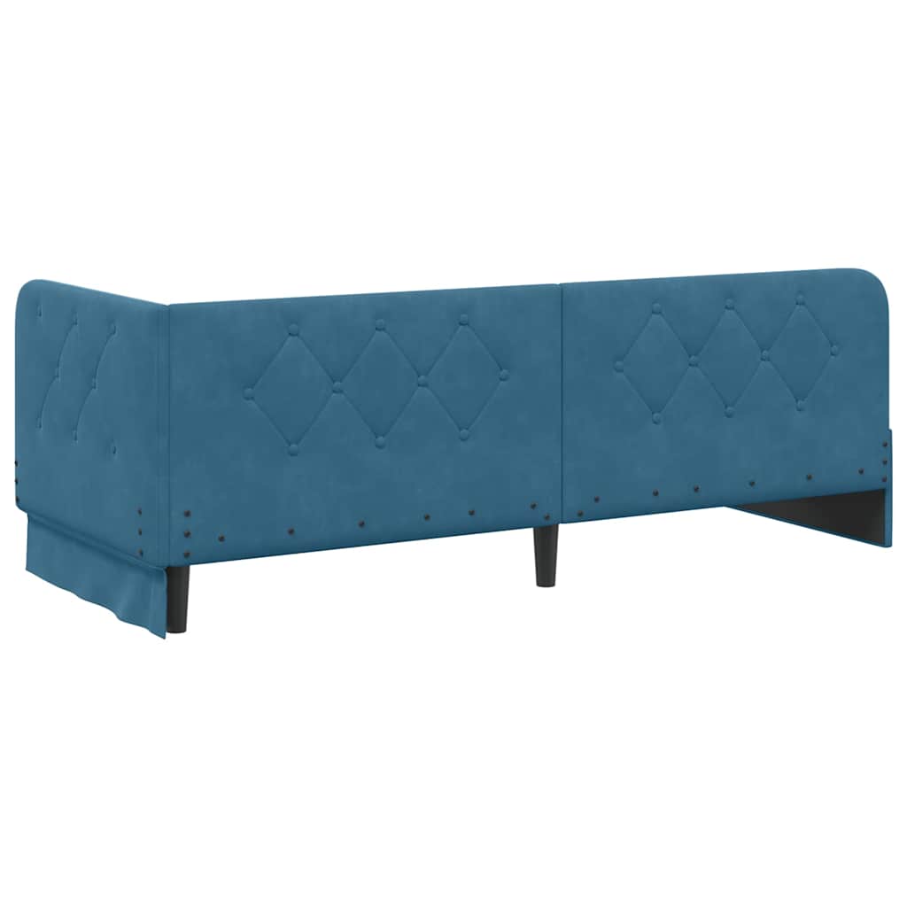 Estructura de cama en esquina Azul 80 x 200 cm Terciopelo