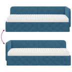 Estructura de cama en esquina Azul 80 x 200 cm Terciopelo
