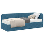 Estructura de cama en esquina Azul 80 x 200 cm Terciopelo