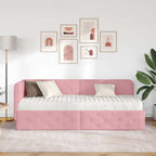 Estructura de cama en esquina Rosa 80 x 200 cm Terciopelo