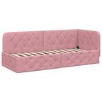 Estructura de cama en esquina Rosa 80 x 200 cm Terciopelo