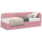 Estructura de cama en esquina Rosa 80 x 200 cm Terciopelo