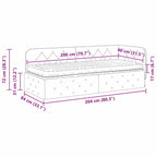 Estructura de cama en esquina Rosa 80 x 200 cm Terciopelo