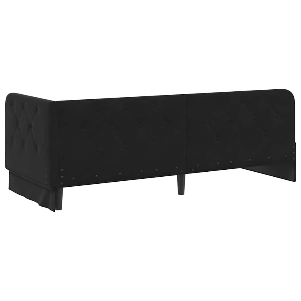 Estructura de cama en esquina Negro 80 x 200 cm Terciopelo