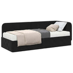 Estructura de cama en esquina Negro 80 x 200 cm Terciopelo
