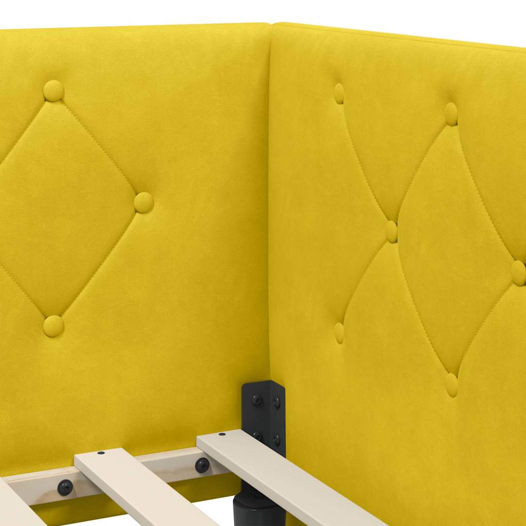 Estructura de cama en esquina Amarillo 80 x 200 cm Terciopelo