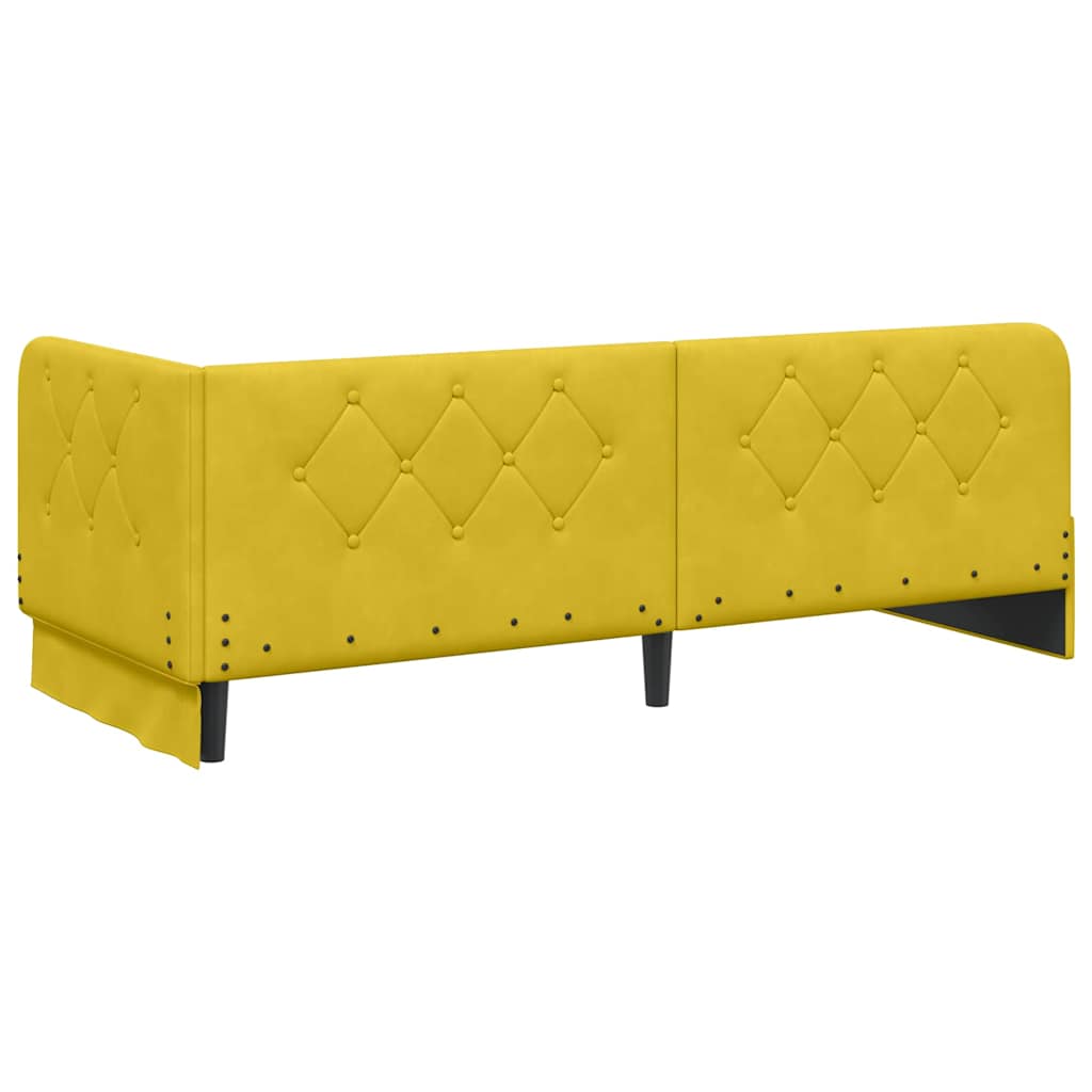 Estructura de cama en esquina Amarillo 80 x 200 cm Terciopelo