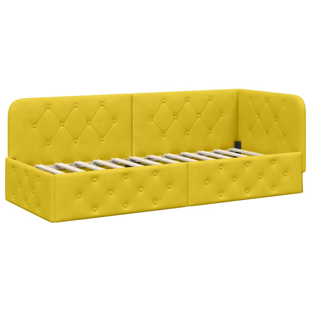 Estructura de cama en esquina Amarillo 80 x 200 cm Terciopelo