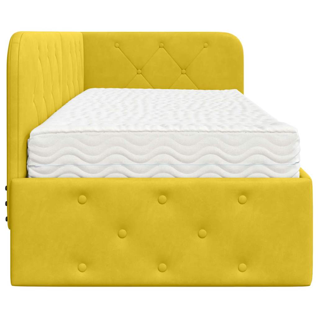 Estructura de cama en esquina Amarillo 80 x 200 cm Terciopelo