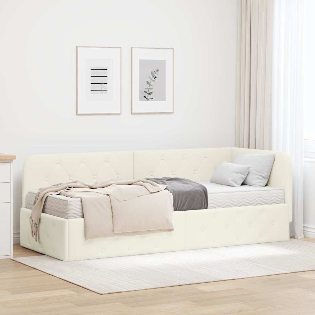 Estrutura de cama de canto azul 80 x 200 cm Veludo
