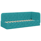 Estructura de cama en esquina Tuquesa 80 x 200 cm Terciopelo