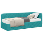 Estructura de cama en esquina Tuquesa 80 x 200 cm Terciopelo