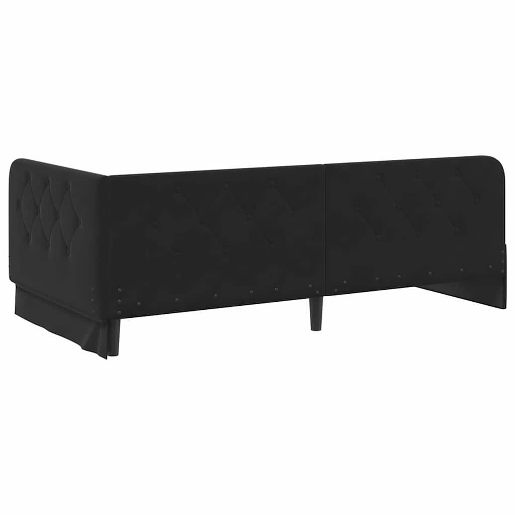 Estructura de cama en esquina Negro 90 x 190 cm Terciopelo