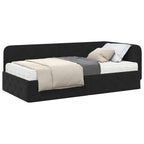 Estructura de cama en esquina Negro 90 x 190 cm Terciopelo