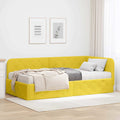 Estructura de cama en esquina Amarillo 90 x 190 cm Terciopelo