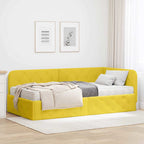 Estructura de cama en esquina Amarillo 90 x 190 cm Terciopelo