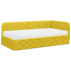 Estructura de cama en esquina Amarillo 90 x 190 cm Terciopelo