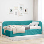 Estructura de cama en esquina Tuquesa 90 x 190 cm Terciopelo