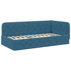 Estructura de cama en esquina Azul 100 x 200 cm Terciopelo