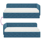 Estructura de cama en esquina Azul 100 x 200 cm Terciopelo