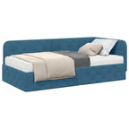 Estructura de cama en esquina Azul 100 x 200 cm Terciopelo