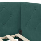 Estructura de cama en esquina Verde oscuro 100 x 200 cm