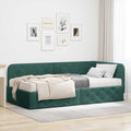Estructura de cama en esquina Verde oscuro 100 x 200 cm