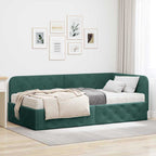 Estructura de cama en esquina Verde oscuro 100 x 200 cm