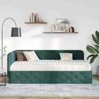 Estructura de cama en esquina Verde oscuro 100 x 200 cm