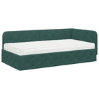 Estructura de cama en esquina Verde oscuro 100 x 200 cm