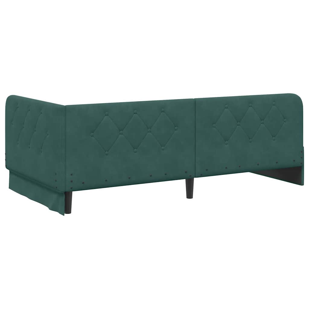 Estructura de cama en esquina Verde oscuro 100 x 200 cm