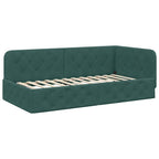 Estructura de cama en esquina Verde oscuro 100 x 200 cm