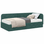 Estructura de cama en esquina Verde oscuro 100 x 200 cm
