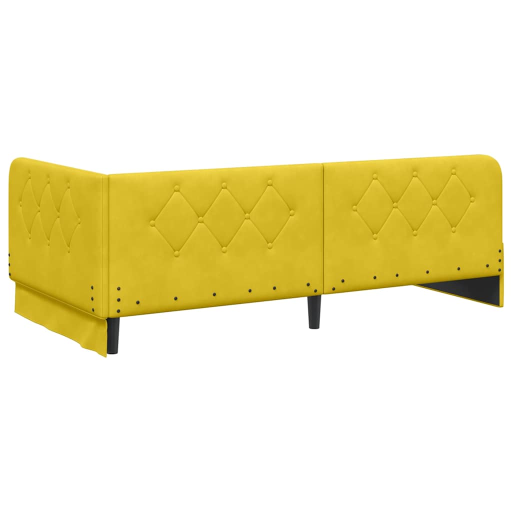 Estructura de cama en esquina Amarillo 100 x 200 cm Terciopelo