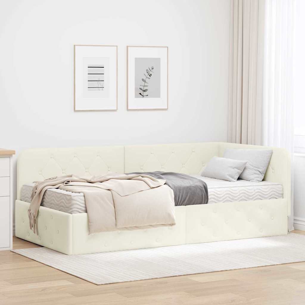 Estrutura de cama de canto azul 80 x 200 cm Veludo