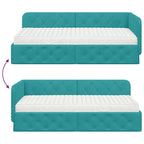 Estructura de cama en esquina Tuquesa 100 x 200 cm Terciopelo