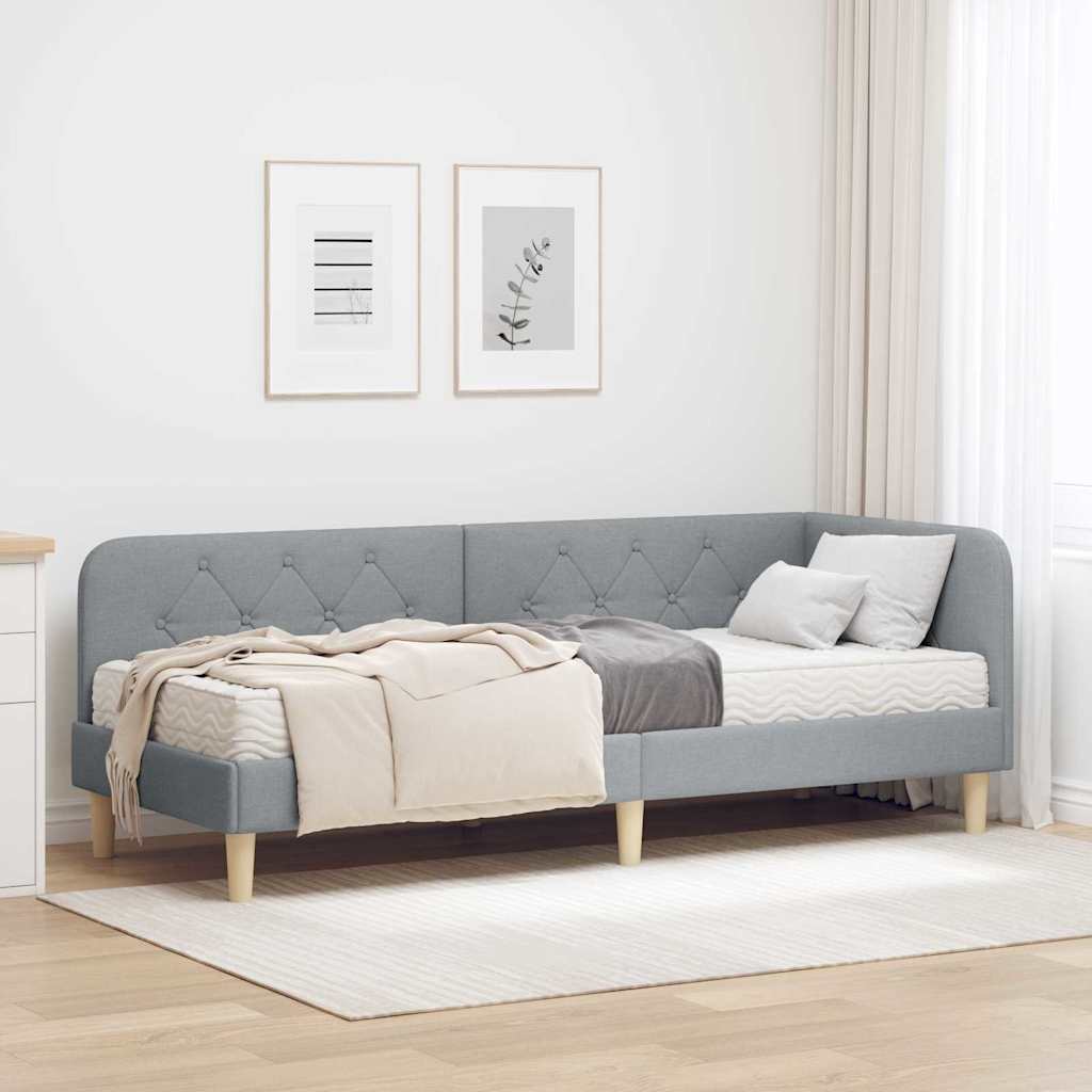 Estructura de cama en esquina Azul 100 x 200 cm tela