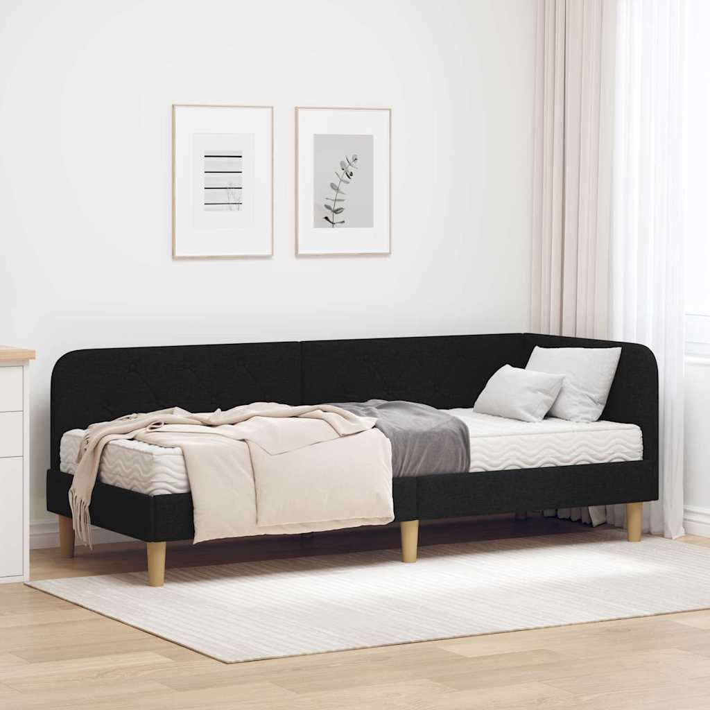 Estructura de cama en esquina Azul 100 x 200 cm tela