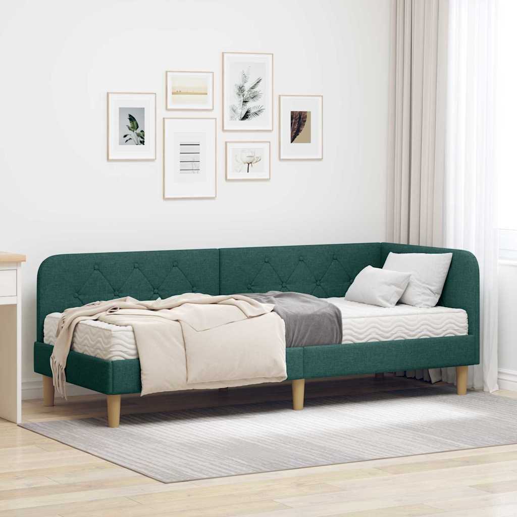 Estructura de cama en esquina Azul 100 x 200 cm tela