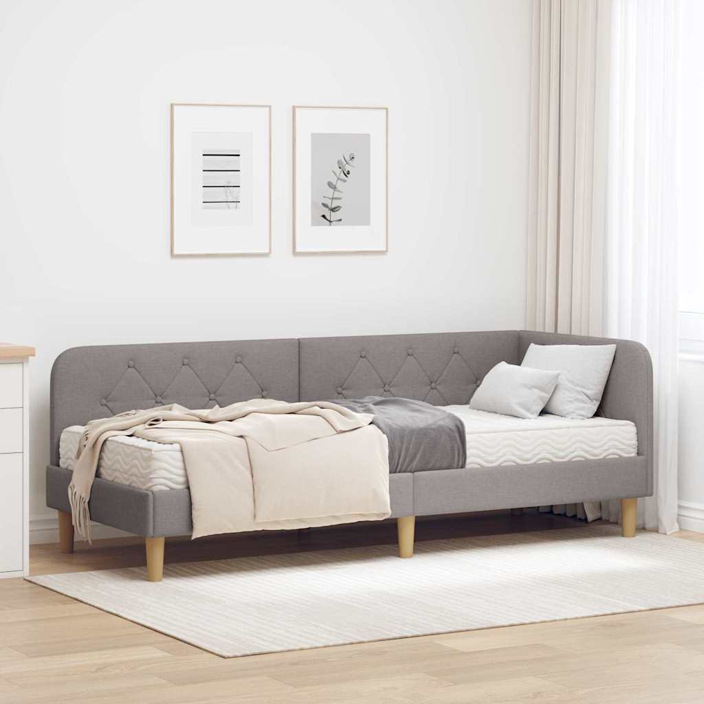 Estructura de cama en esquina Azul 100 x 200 cm tela