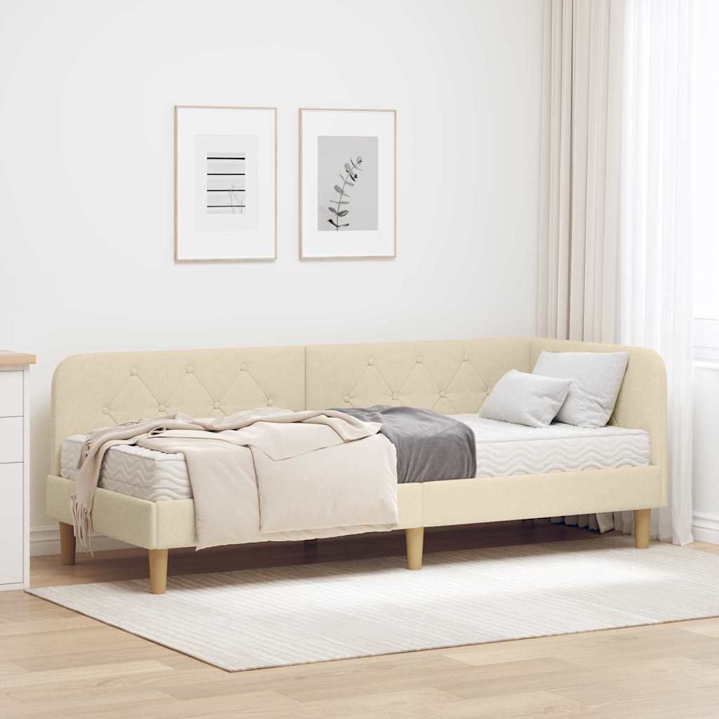 Estructura de cama en esquina Azul 100 x 200 cm tela