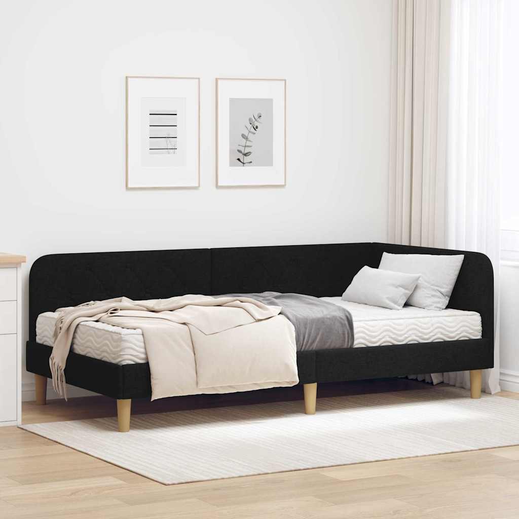 Estructura de cama en esquina Azul 100 x 200 cm tela