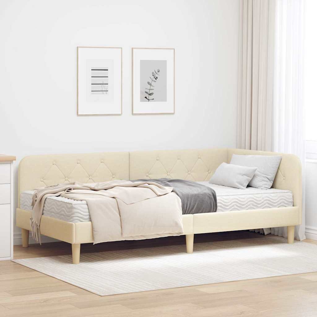 Estructura de cama en esquina Azul 100 x 200 cm tela
