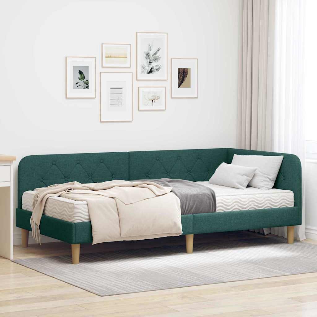 Estructura de cama en esquina Azul 100 x 200 cm tela