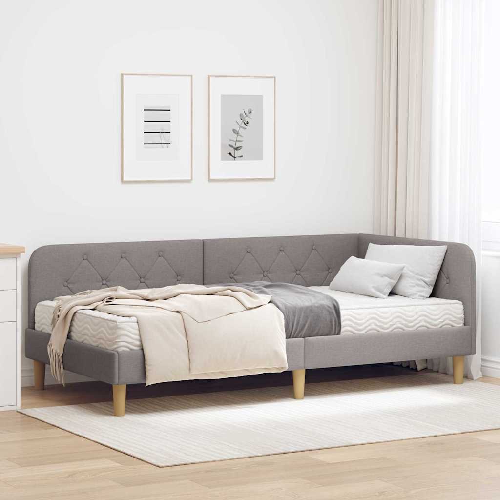 Estructura de cama en esquina Azul 100 x 200 cm tela