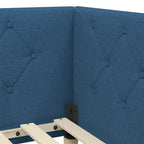 Estructura de cama en esquina Azul 100 x 200 cm tela